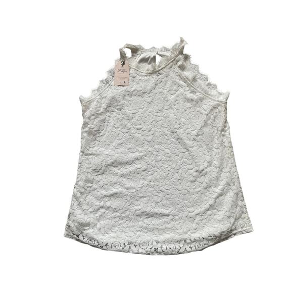 Berryou Womens/Teens White Lacey Halter Top Size Large Feminine - Picture 1 of 6